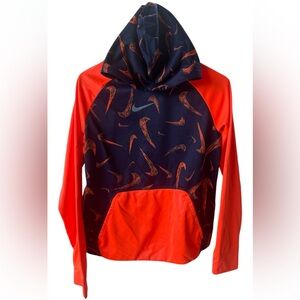 Nike Swoosh Pattern Red and Navy Hoodie